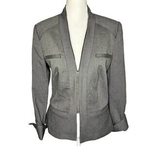 Etcetera NWT Black / Dark Gray Regent Blazer Zipper Detail Women's Size 2 / XS